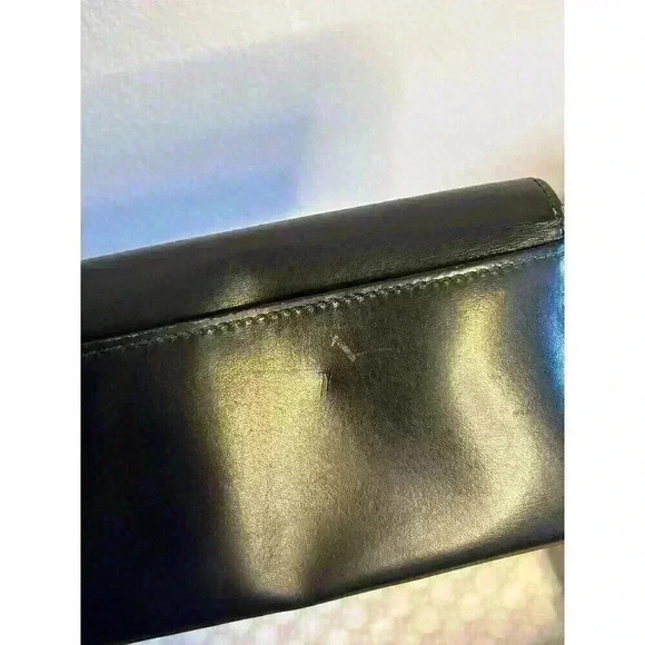 GUCCI Black Leather‎ Long Folded Wallet With Button Closure. Vintage, Classic - Picture 6 of 16